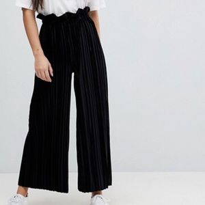 ASOS Petite Black Velvet Paperbag Pants